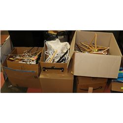 6 BOXES OF ASSORTED HANGERS