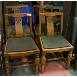 SET OF 4 ANTIQUE WOODEN CHAIRS CIRCA 1930'S WITH