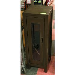 WOOD GLASS FRONT CABINET WITH 3 SHELVES ,