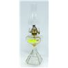 Image 1 : ANTIQUE GLASS OIL LAMP 19" TALL