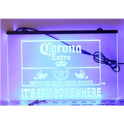 BLUE NEON LIGHTED CORONA EXTRA