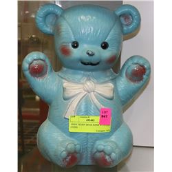 1950'S TEDDY BEAR BANK WITH THE COINS