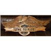 Image 1 : WOOD EAGLE "LIVE TO RIDE" PLAQUE  APPROX 36" LONG