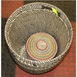 A PAIR OF OF HOME DECOR STORAGE BASKETS