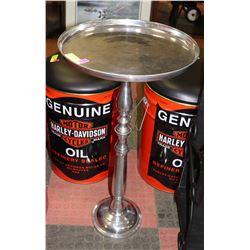 SHOWHOME SILVER ROUND SIDE TABLE 31" TALL