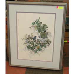 LIMITED EDITION BIRD PRINT 485/500 SIGNED CYNDY