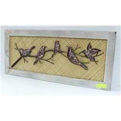 WALL HANGING OF BIRDS WOOD AND METAL