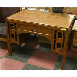 ANTIQUE OAK DESK WITH BOOKSHELF SIDES
