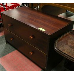 2 DRAWER WOODEN DRESSER WITH WOOD KNOBS 20" X 32"