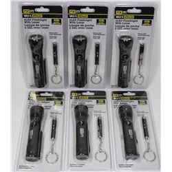 CASE OF 6 FIX IT LED FLASHLIGHTS WITH LASER AND