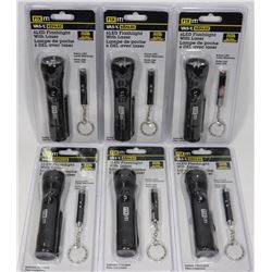 CASE OF 6 FIX IT LED FLASHLIGHTS WITH LASER AND