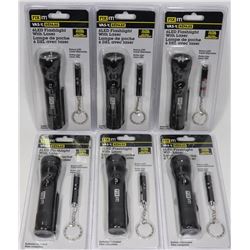 CASE OF 6 FIX IT LED FLASHLIGHTS WITH LASER AND