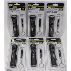 CASE OF 6 FIX IT LED FLASHLIGHTS WITH LASER AND