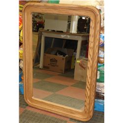 OAK TONE FRAMED MIRROR 30 X 42"