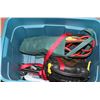 Image 1 : POLICE SEIZURE BLUE PLASTIC TOTE WITH CAR STRAPS