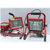 Image 1 : LOT OF 2 FLOOR BASE WORK LIGHTS RED IN COLOR