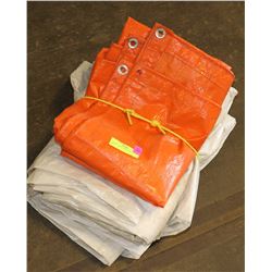 2 USED TARPS, APPROX. 80' X 40' AND 6' X 6'