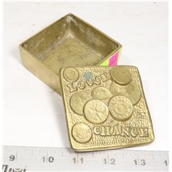 SOLID BRASS 1960'S "LOOSE CHANGE" BOX