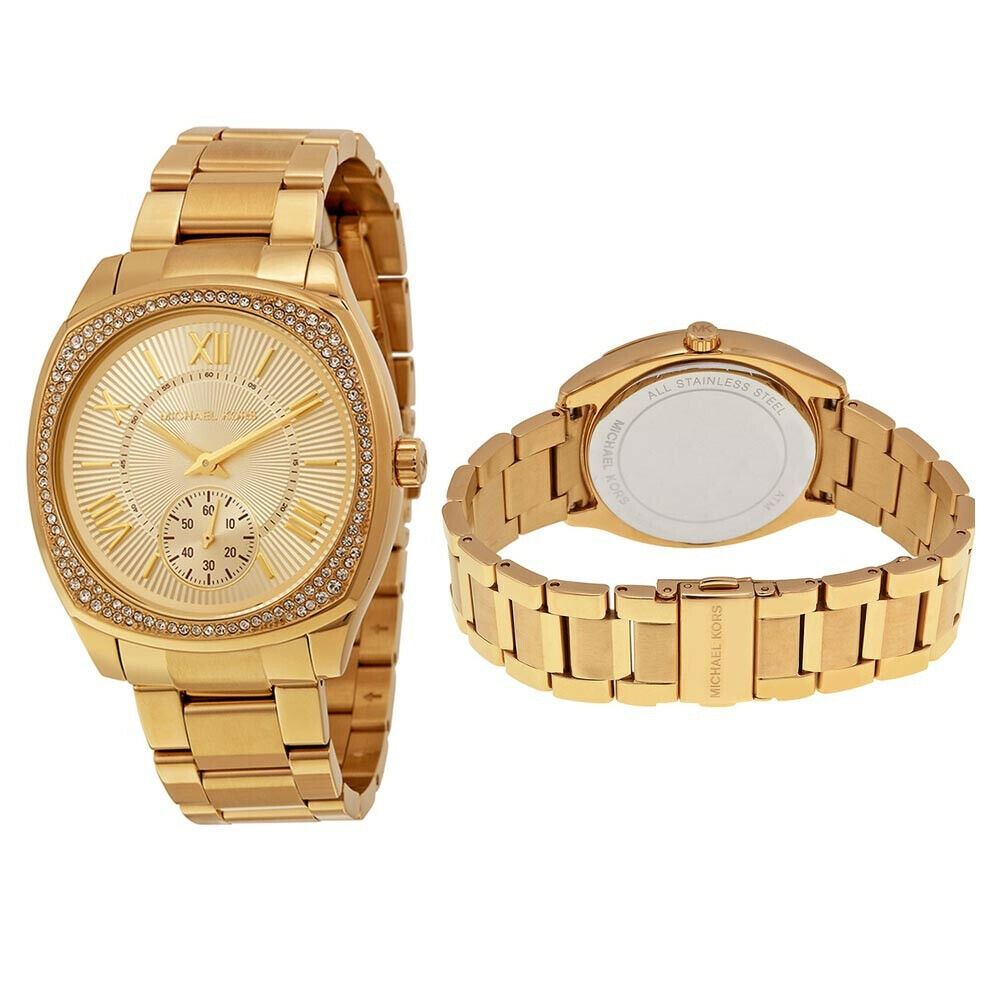NEW MICHAEL KORS GOLD PLATED 40MM WATCH MSRP 379 new-michael-kors-gold-plated-40mm-watch-msrp-379