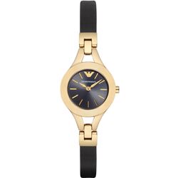 NEW EMPORIO ARMANI GOLD TONE/BLK DIAL MSRP $389