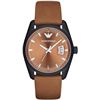 Image 4 : NEW ARMANI BROWN DIAL LEATHER STRAP WATCH MSRP$345