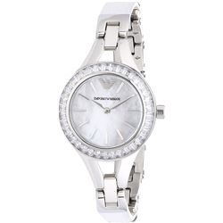 NEW EMPORIO ARMANI 28MM M-OF-PEARL DIAL MSRP $395