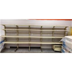 LOT OF COMMERCIAL WALL MOUNTED METAL STORE SHELVING