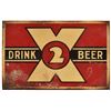 Image 1 : Drink 2X Beer Tin Sign