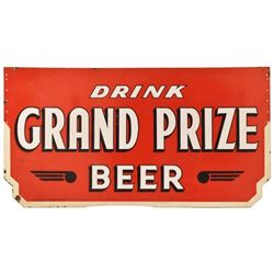 Drink Grand Prize Beer Double Sided Porcelain Sign