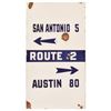 Image 1 : Austin / San Antonio Route 2 Porcelain Road Sign