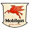 Image 1 : Large Mobilgas Pegasus Double Sided Porcelain Sign