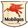 Image 2 : Large Mobilgas Pegasus Double Sided Porcelain Sign