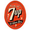 Image 1 : Fresh Up With 7Up Oval Tin Sign