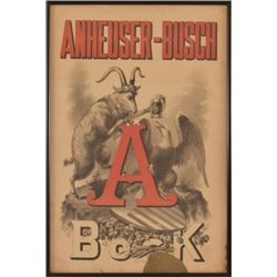 Anheuser Busch Bock Beer Poster Pre-Prohibition