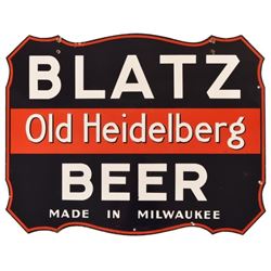 Blatz Beer Old Heidelberg Shield Porcelain Sign