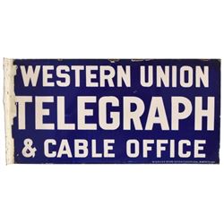 Western Union Telegraph Porcelain Flange Sign