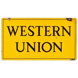 Western Union Double Sided Porcelain Sign