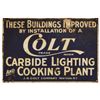 Image 1 : Colt Carbide Lighting & Cooking Plant Tin Sign