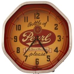 "Bottle of Pearl Please!" Neon Beer Clock