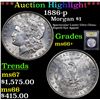 Image 1 : ***Auction Highlight*** 1886-p Morgan Dollar $1 Graded GEM++ Unc By USCG (fc)