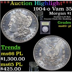 ***Auction Highlight*** 1904-o Vam 35 Morgan Dollar $1 Graded GEM+ PL By USCG (fc)