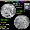 Image 1 : ***Auction Highlight*** 1928-s Peace Dollar $1 Graded Select+ Unc By USCG (fc)