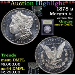***Auction Highlight*** 1878-s Morgan Dollar $1 Graded Choice Unc+ DMPL By USCG (fc)