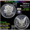 Image 1 : ***Auction Highlight*** 1878-s Morgan Dollar $1 Graded Choice Unc+ DMPL By USCG (fc)