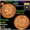 Image 1 : Proof ***Auction Highlight*** 1889 Indian Cent 1c Graded GEM+ rb Proof By USCG (fc)