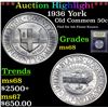 Image 1 : ***Auction Highlight*** 1936 York Old Commem Half Dollar 50c Graded GEM+++ Unc By USCG (fc)