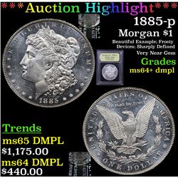 ***Auction Highlight*** 1885-p Morgan Dollar $1 Graded Choice Unc+ DMPL By USCG (fc)