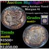 Image 1 : ***Auction Highlight*** 1899-p Rainbow Toned Morgan Dollar $1 Graded GEM+ Unc By USCG (fc)