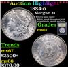 Image 1 : ***Auction Highlight*** 1884-o Morgan Dollar $1 Graded GEM++ Unc By USCG (fc)