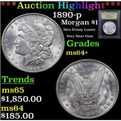 ***Auction Highlight*** 1890-p Morgan Dollar $1 Graded Choice+ Unc By USCG (fc)